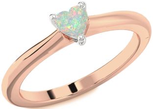 Amethyst Platinum & Rose Gold Heart Promise Ring