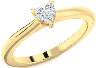 Diamond Gold Heart Promise Ring