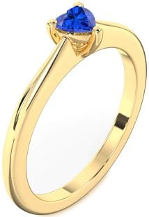 Blue Sapphire Gold Heart Promise Ring