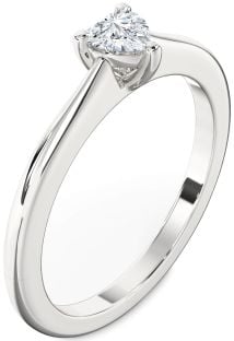 Diamond Platinum Heart Promise Ring