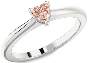 Amethyst Platinum Heart Promise Ring