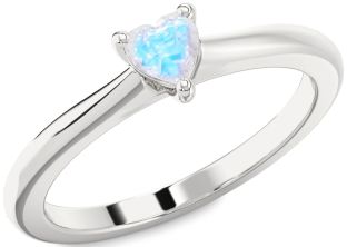 Amethyst Silver Heart Promise Ring