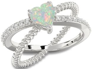 Diamond Amethyst Platinum Heart Solitaire Pave Engagement Ring