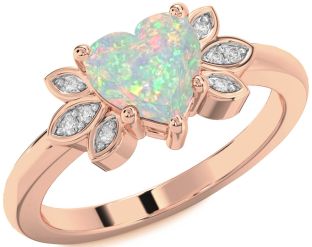 Diamond Amethyst Rose Gold Heart Solitaire Engagement Ring