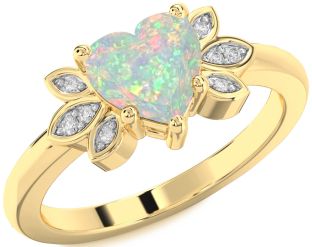 Diamond Amethyst Gold Heart Solitaire Engagement Ring