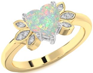 Diamond Amethyst Platinum & Yellow Gold Heart Solitaire Engagement Ring