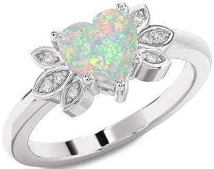 Diamond Amethyst Platinum Heart Solitaire Engagement Ring