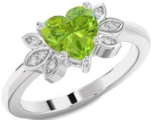 Diamond Amethyst Platinum Heart Solitaire Engagement Ring