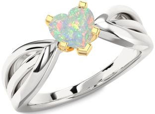 Amethyst Platinum & Yellow Gold Heart Solitaire Engagement Ring