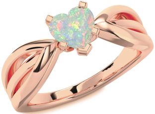 Amethyst Rose Gold Heart Solitaire Engagement Ring