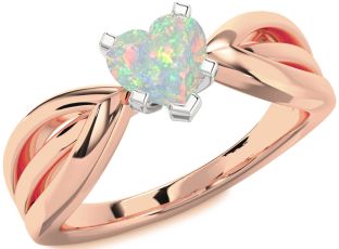 Amethyst Platinum & Rose Gold Heart Solitaire Engagement Ring