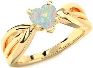 Amethyst Gold Heart Solitaire Engagement Ring