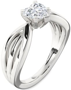 Diamond White Gold Heart Solitaire Engagement Ring