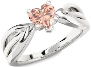 Amethyst Platinum Heart Solitaire Engagement Ring