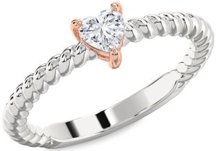 Diamond White Rose Gold Heart Promise Ring
