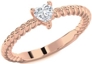 Diamond Rose Gold Heart Promise Ring
