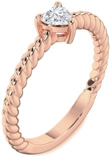 Diamond Rose Gold Heart Promise Ring