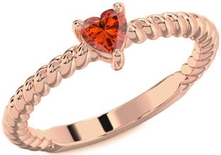 Amethyst Rose Gold Heart Promise Ring