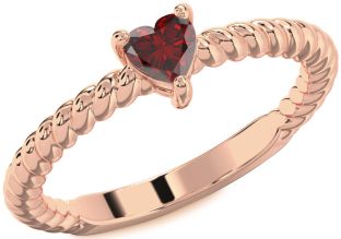 Amethyst Rose Gold Heart Promise Ring