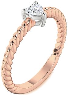 Diamond White Rose Gold Heart Promise Ring