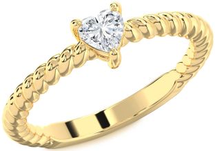 Diamond Gold Heart Promise Ring