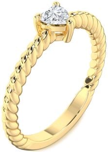 Diamond Gold Heart Promise Ring