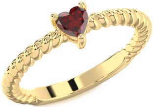 Amethyst Gold Heart Promise Ring