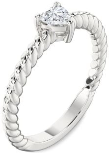 Diamond Platinum Heart Promise Ring
