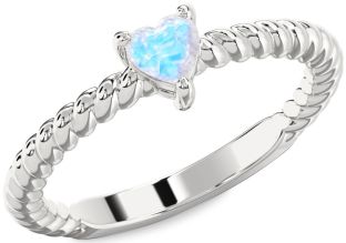 Amethyst Silver Heart Promise Ring