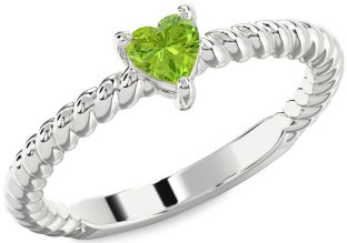 Amethyst Platinum Heart Promise Ring