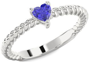 Amethyst Platinum Heart Promise Ring