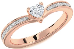 Diamond Rose Gold Heart Promise Ring