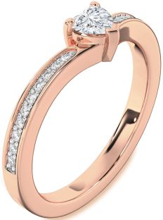 Diamond Rose Gold Heart Pave Promise Ring