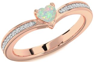 Diamond Amethyst Rose Gold Heart Pave Promise Ring