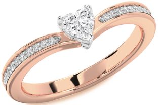 Diamond White Rose Gold Heart Promise Ring