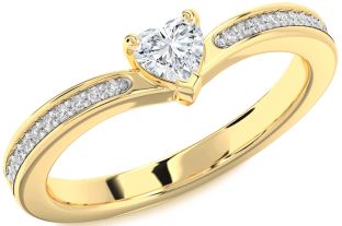 Diamond Gold Heart Promise Ring