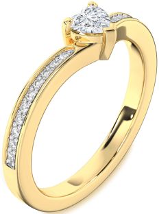 Diamond Gold Heart Pave Promise Ring