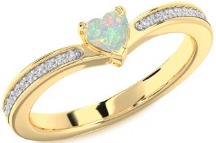 Diamond Amethyst Gold Heart Pave Promise Ring