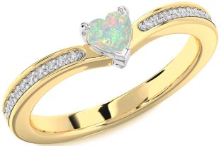 Diamond Amethyst Platinum & Yellow Gold Heart Pave Promise Ring