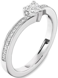 Diamond Platinum Heart Pave Promise Ring