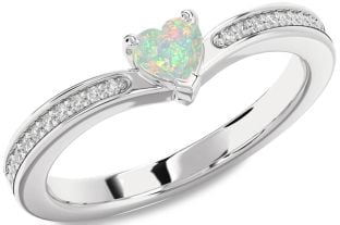 Diamond Amethyst Platinum Heart Pave Promise Ring