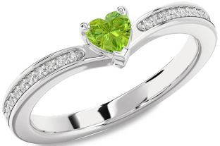 Diamond Amethyst Platinum Heart Pave Promise Ring