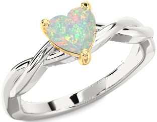 Amethyst Platinum & Yellow Gold Heart Knot Solitaire Engagement Ring