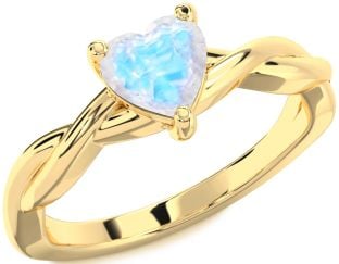 Amethyst Gold Heart Knot Solitaire Engagement Ring