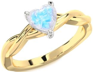 Amethyst Platinum & Yellow Gold Heart Knot Solitaire Engagement Ring