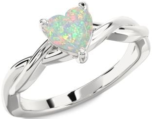 Amethyst Platinum Heart Knot Solitaire Engagement Ring