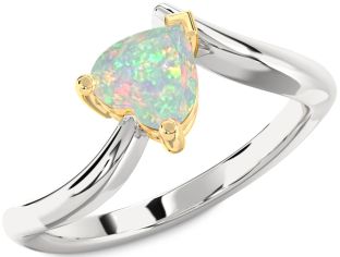 Amethyst Platinum & Yellow Gold Heart Solitaire Engagement Ring