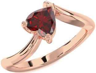 Amethyst Rose Gold Heart Solitaire Engagement Ring