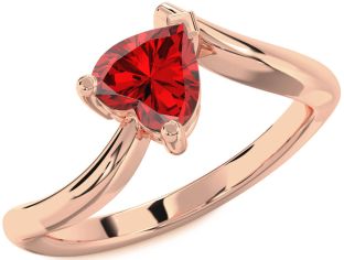 Ruby Rose Gold Heart Solitaire Engagement Ring
