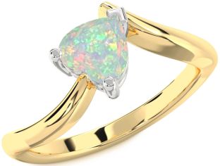 Amethyst Platinum & Yellow Gold Heart Solitaire Engagement Ring